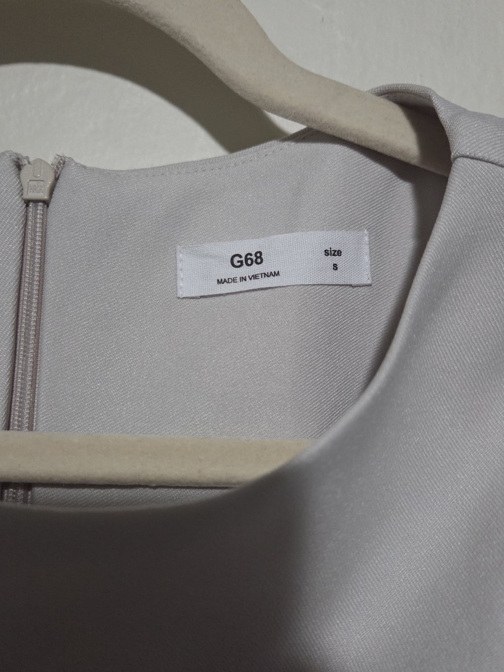 G68 Light Beige Belted Mini Dress - Picture 9 of 9